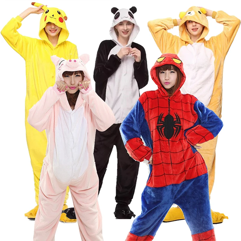 

Unicorn Flannel Adult Animal pajamas Onesies women Unisex Jumpsuit Homewear Totoro Pikachu Soft comfortable Sleepwear Kugurumi