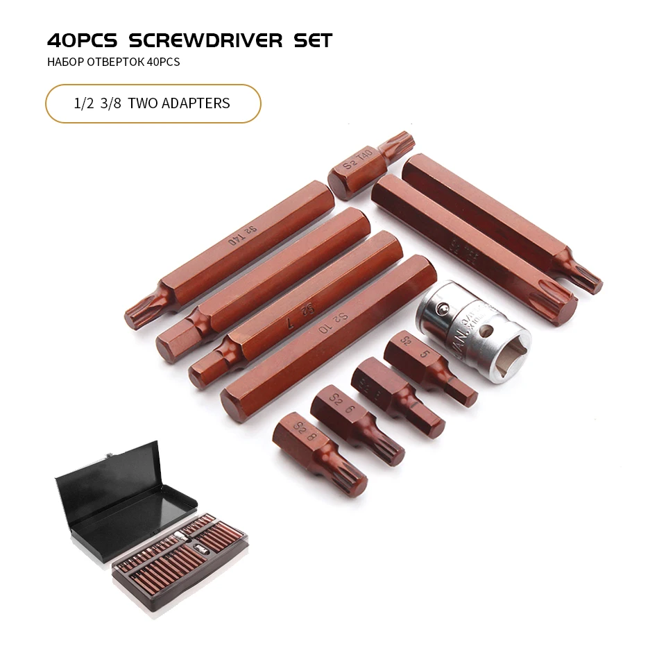 

Torx Socket Set O Bits For Screwdriver Bit Holder 40PC Hex Screwdrver Bit Set Torx Tornavida Seti Parafusadeira Destornillador