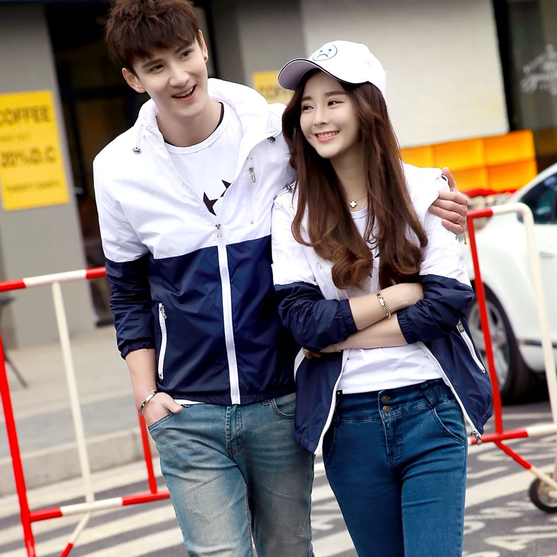 Jacket Women Windbreaker 2018 Autumn Women's Jacket Coat Hooded Female Jacket Fashion Men Ladies Thin Basic Jackets For Women