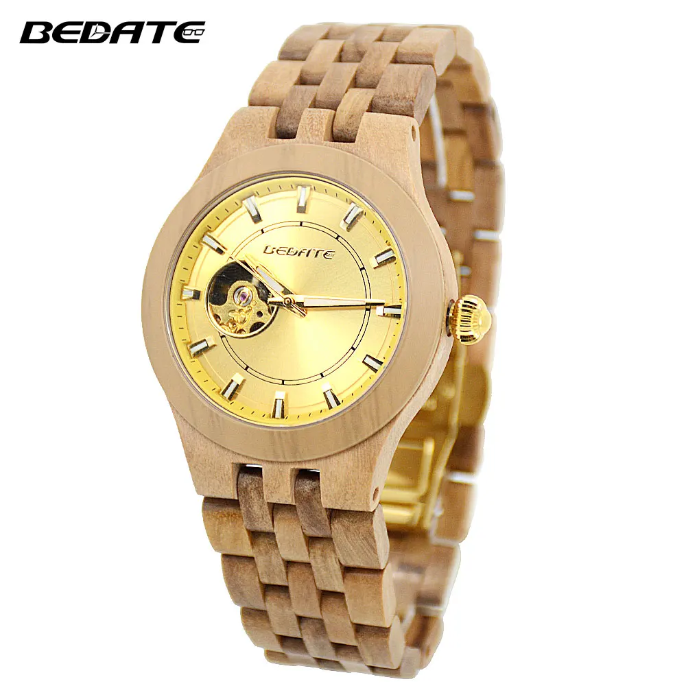 

BEDATE Luxurious masculino Natural Wooden Watch For Men Gift For Male With Calendar Display Watches Waterproof Clock Hours 138A