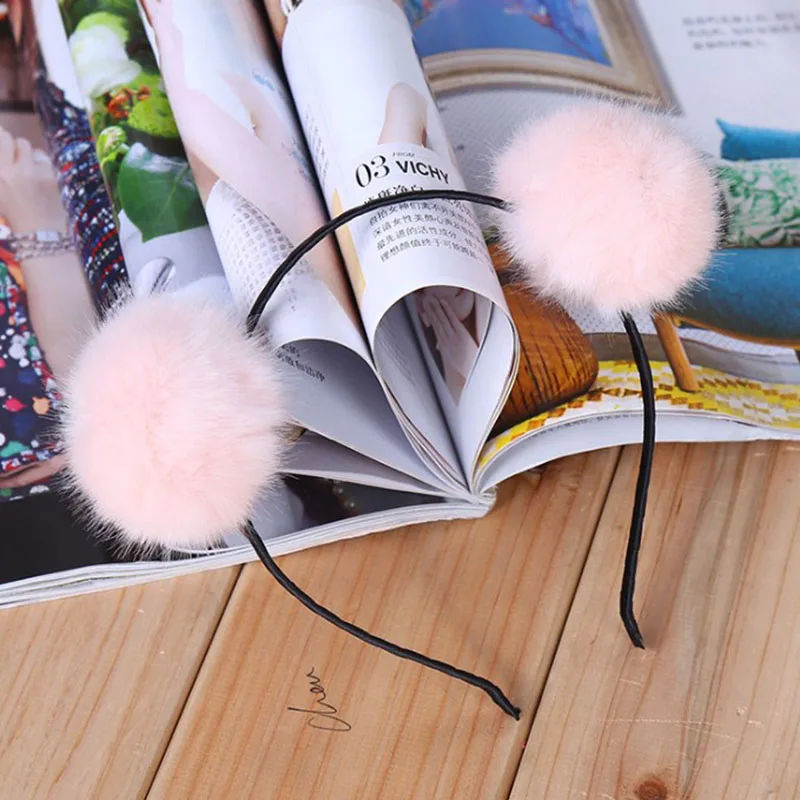 Cute Women's Girls Pom Fur Ball Furry Ears Headband Hair band Head Accessory POP