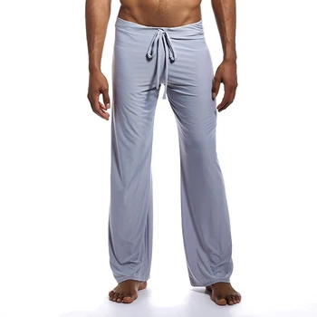 

2019 Summer Men Yoga Pants Solid Color Bandwidth Loose Casual Pants Ice Silk Morning Exercise Fitness Running Breathable