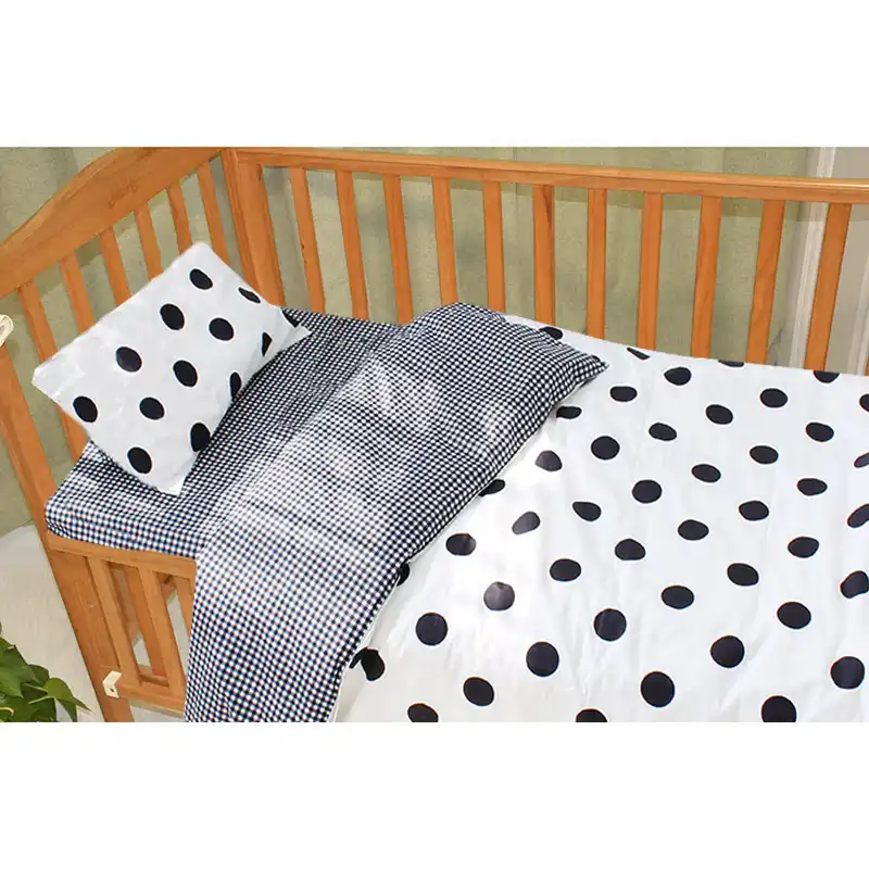 3pcs Baby Bedding Set Cotton Crib Sets Black White Stripe Cross