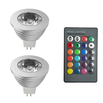 

MR16 RGB LED Lamp Holiday LED Bulb DC 12V RGB Spotlight High Power 16 Color IR Remote Controller Bulbs