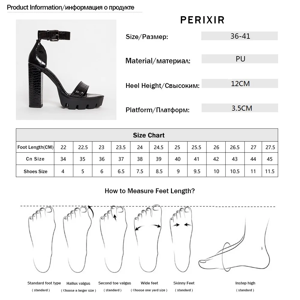 Perixir женская обувь босоножки на высоком каблуке с высокой пяткой окутанная пряжкой ремень обувь с закрытой пяткой квадратный каблук модные женские босоножки