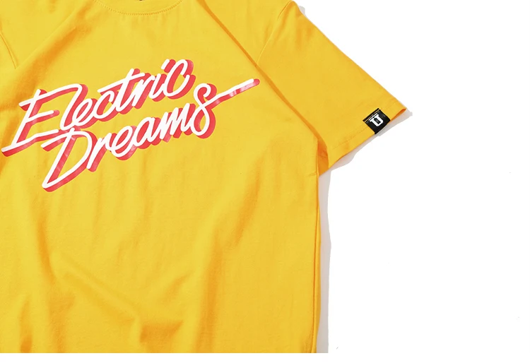 Мужская футболка в стиле хип-хоп, электрическая модная футболка, Винтажная футболка для хип хопа, летняя хлопковая 100 белая уличная футболка