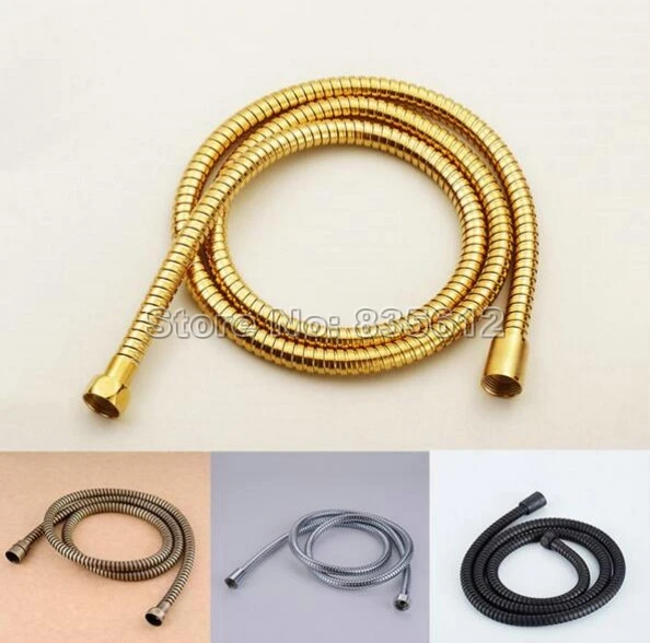 Bathroom Accessory Brass Finish 1.5M Handheld Shower Head Hose Pipe