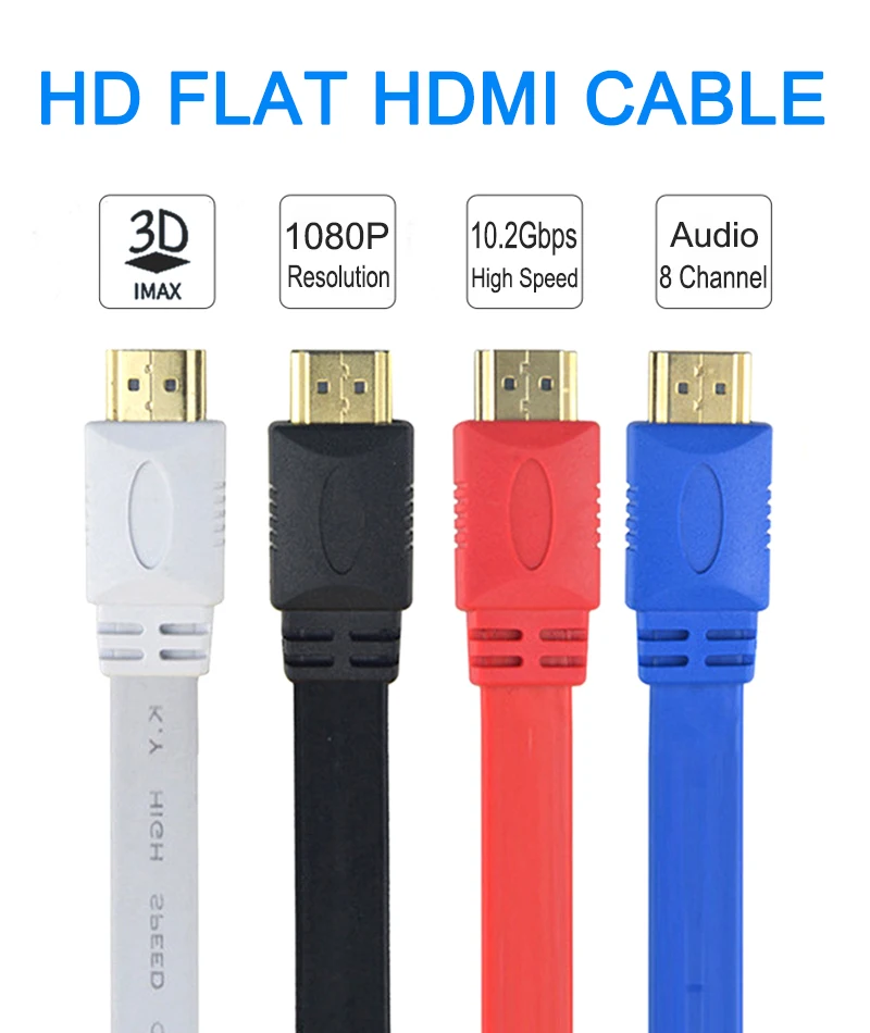 EGRINCY высокоскоростной плоский кабель HDMI позолоченный штекер-штекер HDMI 1,4 3D 1080P видео кабели для PS3/4 HDTV проектор ПК Xbox 360