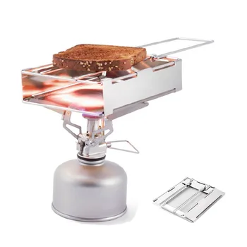 

Outdoor Stainless Steel Picnic BBQ Stove Fodable Toaster Outdoor Hiking Picnic Bread Toaster Cooking Set Cookware