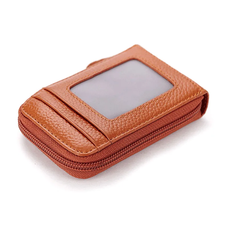 Excellent quality! Genuine Leather Unisex Card Holder Wallets Female Credit Card Holders Women Pillow Card holder w/ photo 2221