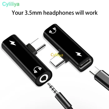

250pcs 2 in 1 Type C to 3.5 mm Headphone Audio Jack USB C Cable Adapter for samsung s8 s9