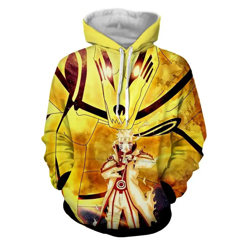 2018 NEW MEN WOMEN Naruto Naruto Gaara Sasuke Sakura Yellow 3D Hoodie