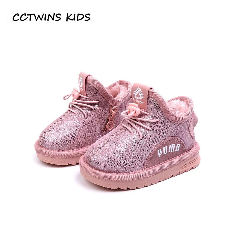 

CCTWINS KIDS 2018 Winter Baby Boy Genuine Leather Shoe Girl Brand Warm Ankle Boot Children Fashion Snow Boot Black CS1589