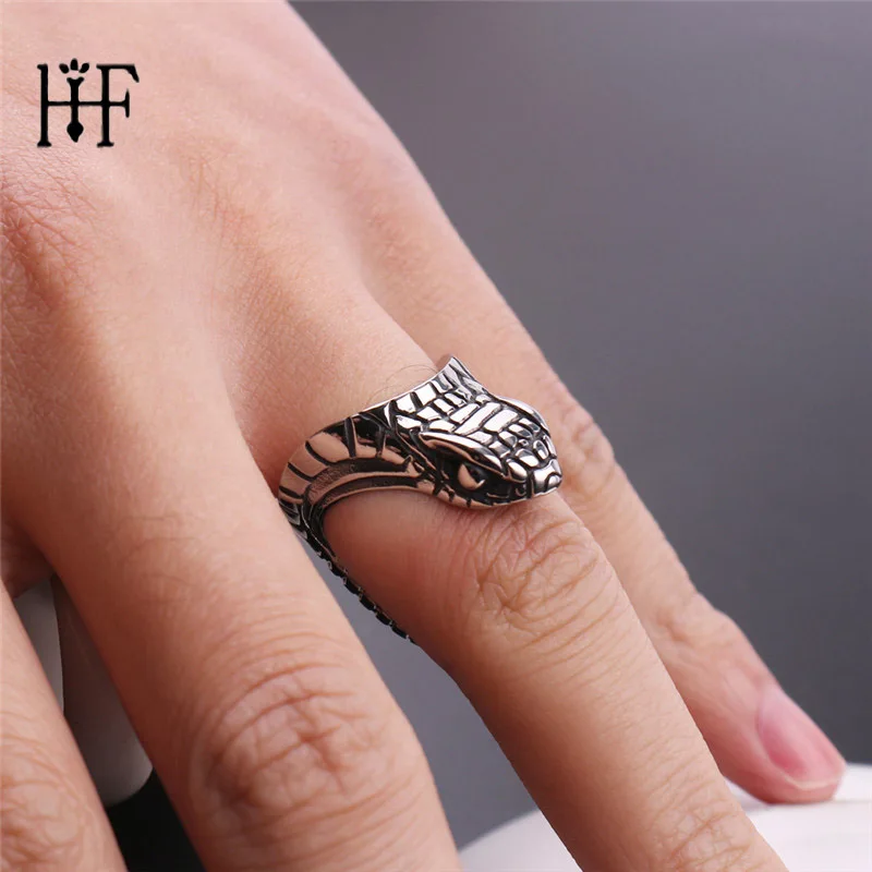 

Wholesale Fashion Snake Rings For Men Heavy Metals Punk Rock Ring Vintage Animal Jewelry Size 8-13 Anelli Donna Maxi Punk