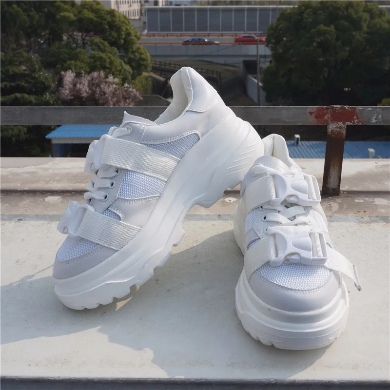 Женские кроссовки на платформе RASMEUP сетчатые из натуральной кожи плоской подошве