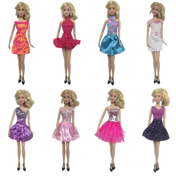 

8Pcs/set Baby Toy Doll Casual Clothes Suits Doll Party Fahion Multicolor Dress Clothing Sets Gift