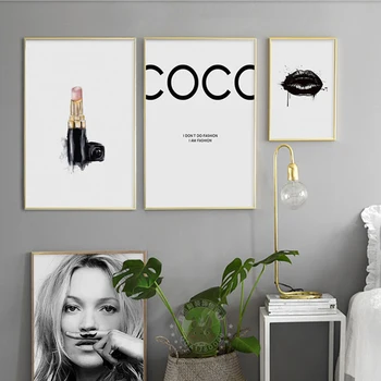 

Abstract Modern Fashion Canvas Painting Black and White Salon Posters Prints Nordic Wall Art Pictures for Living Room Home Decor