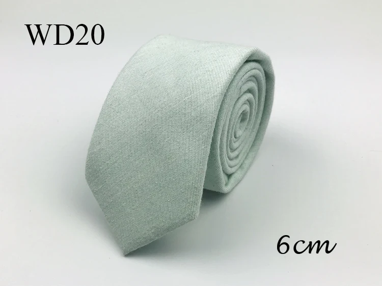 Новое поступление высокого качества классический сплошной цвет хлопчатобумажный галстук для мужчин тонкий галстук 6 см Ширина