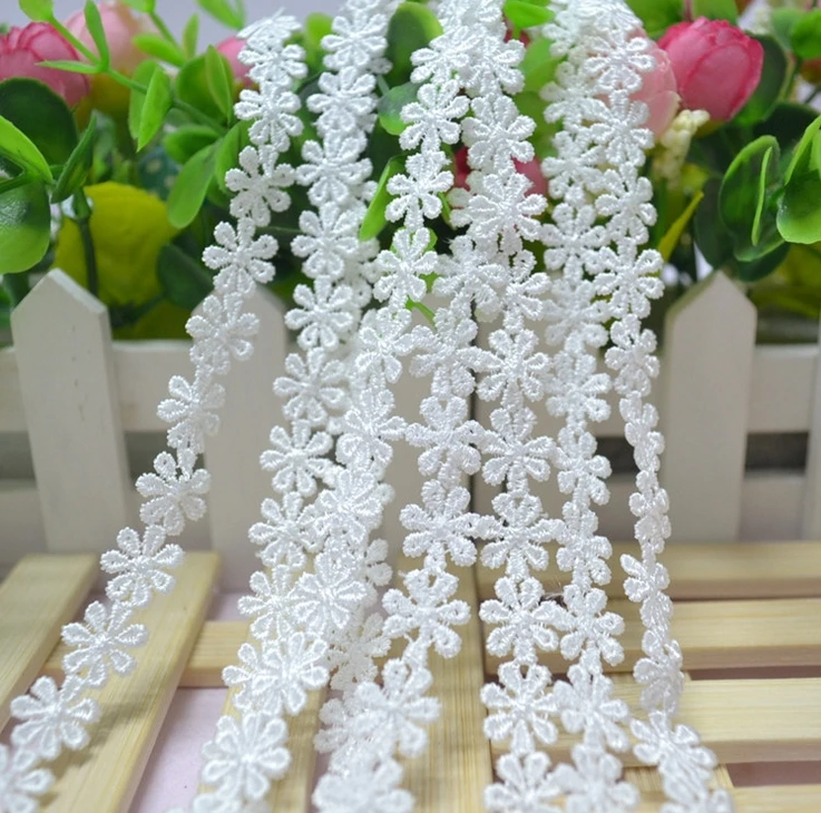 6M/ Lot White Black Water Soluble Lace Fabric, Embroidery Lace Necklace Hair Accessories Lace Trim RS391