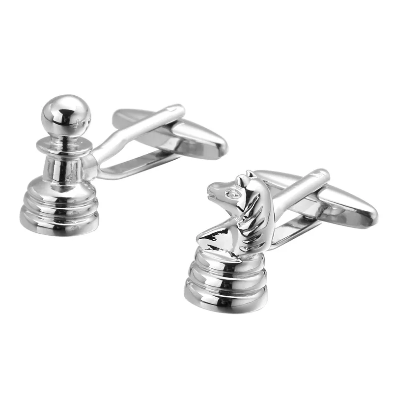 2017 new men's Fashion Jewelry Silvery Cufflinks entertainment chess