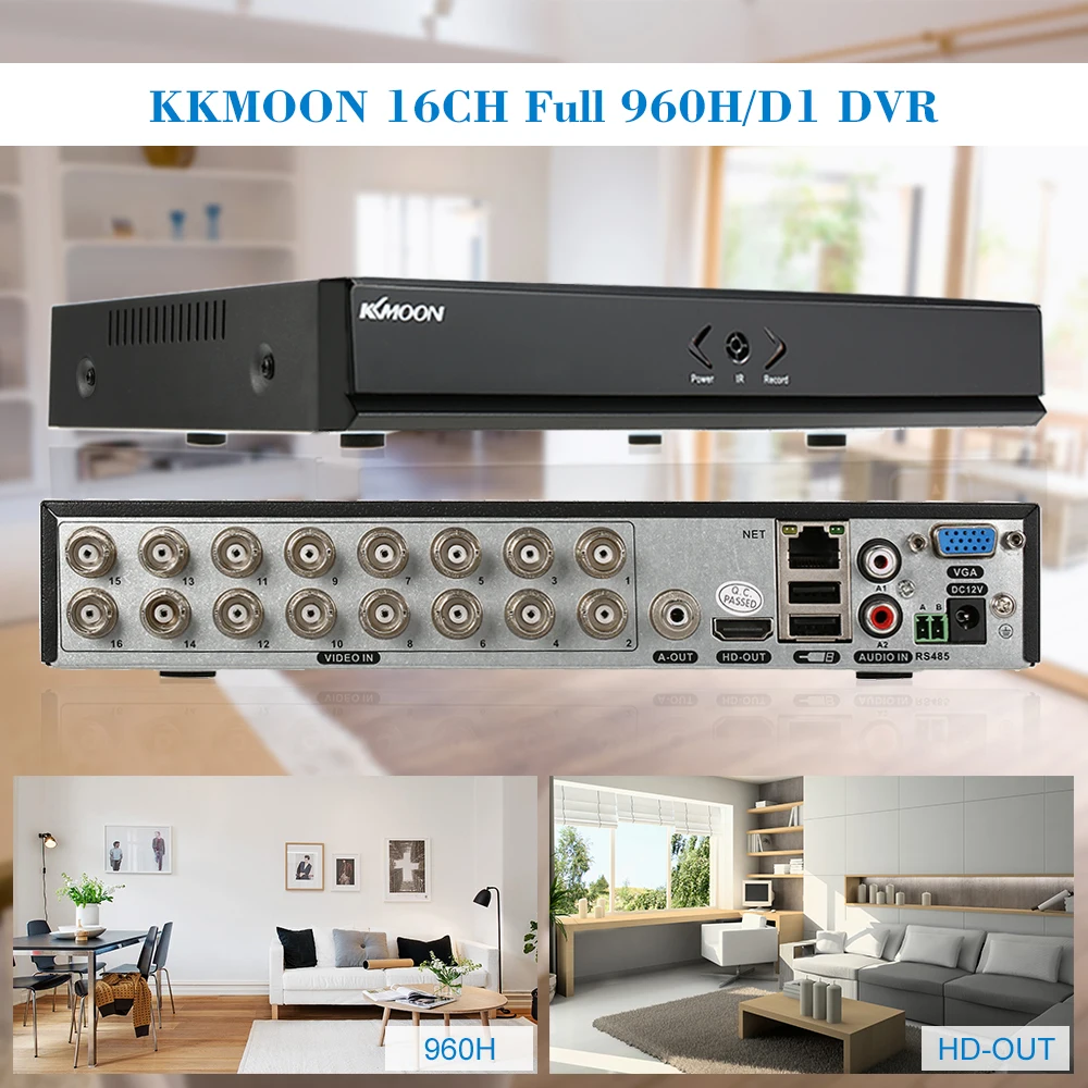 KKmoon Full 960 H/D1 DVR HVR NVR 16CH с 1 ТБ Seagate HDD HD P2P Onvif 16CH DVR видеорегистратор CCTV система безопасности управление приложением