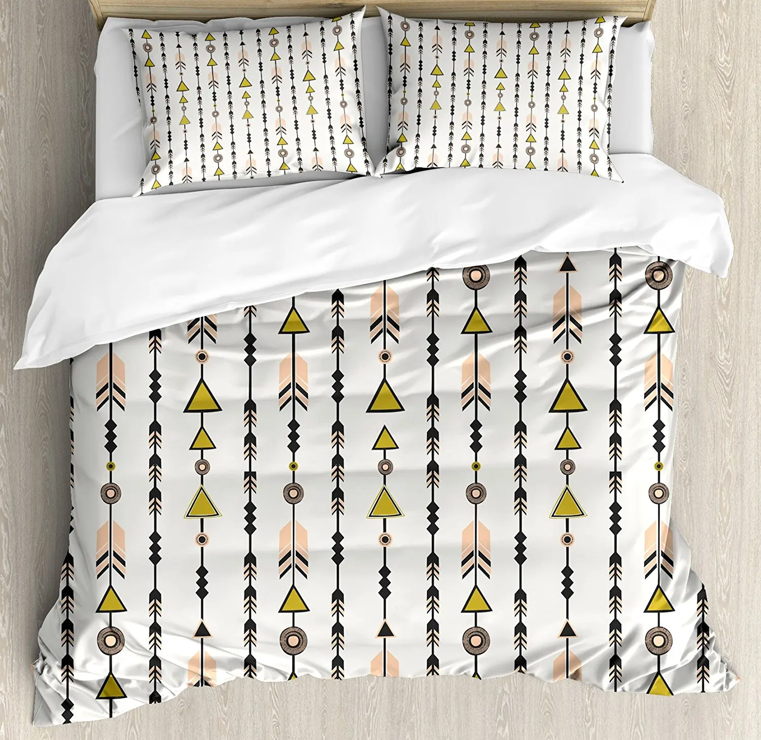 Arrow Duvet Cover Set Tribal Style Arrow and Geometric Pattern in Retro