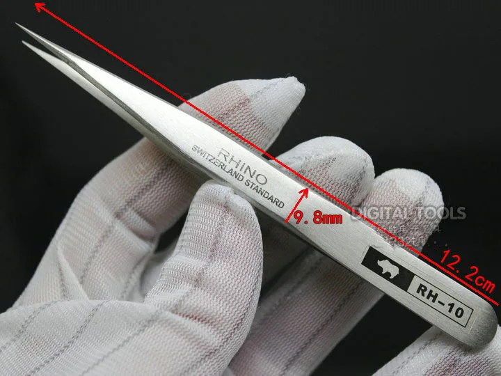 Japan RHINO RH Tweezers Anti-acid High-precision Super Hard Sharp for Repair Watch or Pick Bird Nest etc Small items 1 Set 6 pcs
