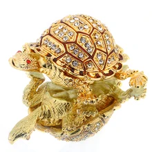 3*1.2IN Metal Gold Tortoise Shape Trinket Box Figurine Wedding Jewelry Storage Case Birthday Gift Earring Ring Box DIY Crafts 3*1.2IN Metal Gold Tortoise Shape Trinket Box Figurine Wedding Jewelry Storage Case Birthday Gift Earring Ring Box DIY Crafts