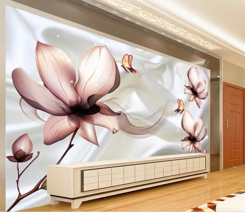 Home Decor Living Room Wall Covering Elegant fresh flowers living room TV background wall Modern Custom 3D Wallpaper Home Decor Living Room Wall Covering Elegant fresh flowers living room TV background wall Modern Custom 3D Wallpaper