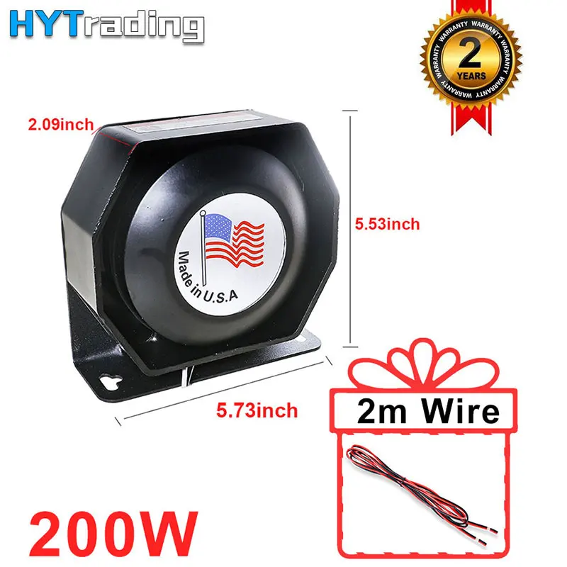 1 шт. 12 В 200 Вт PA автомобильные рожки черный металл плоский динамик ультра тонкий