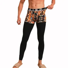 KWAN. Z термобелье для мужчин пижамы тонкий срез pacthwork Нижнее белье Мужская Мода термос леггинсы компрессионное нижнее белье