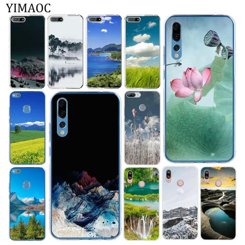 

YIMAOC natural scenery lake Snow mountain Soft Silicone Case for Huawei P30 P20 Pro P10 P9 P8 Lite 2016 2017 P smart Z 2019