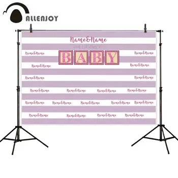 

Allenjoy photocall fiesta purple white stripes baby shower newborn personalized birthday party fabric background for video shoot