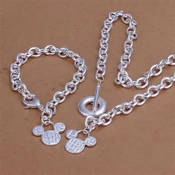 

S335 925 sterling silver jewelry set, fashion jewelry set bracelet necklace /apqajgxa gfuaoxba