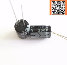 20 шт./лот 250 В 3.3 мкФ 250v3. 3 мкФ алюминиевый электролитический конденсатор Размер 8*12