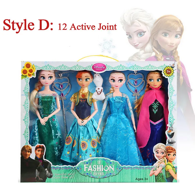 Disney 30cm Frozen Doll Elsa Anna Princess Action Body Toy Fairy Fantasy Figure Model Girl Dress Up DIY Accessories For Kid Gift - Цвет: D