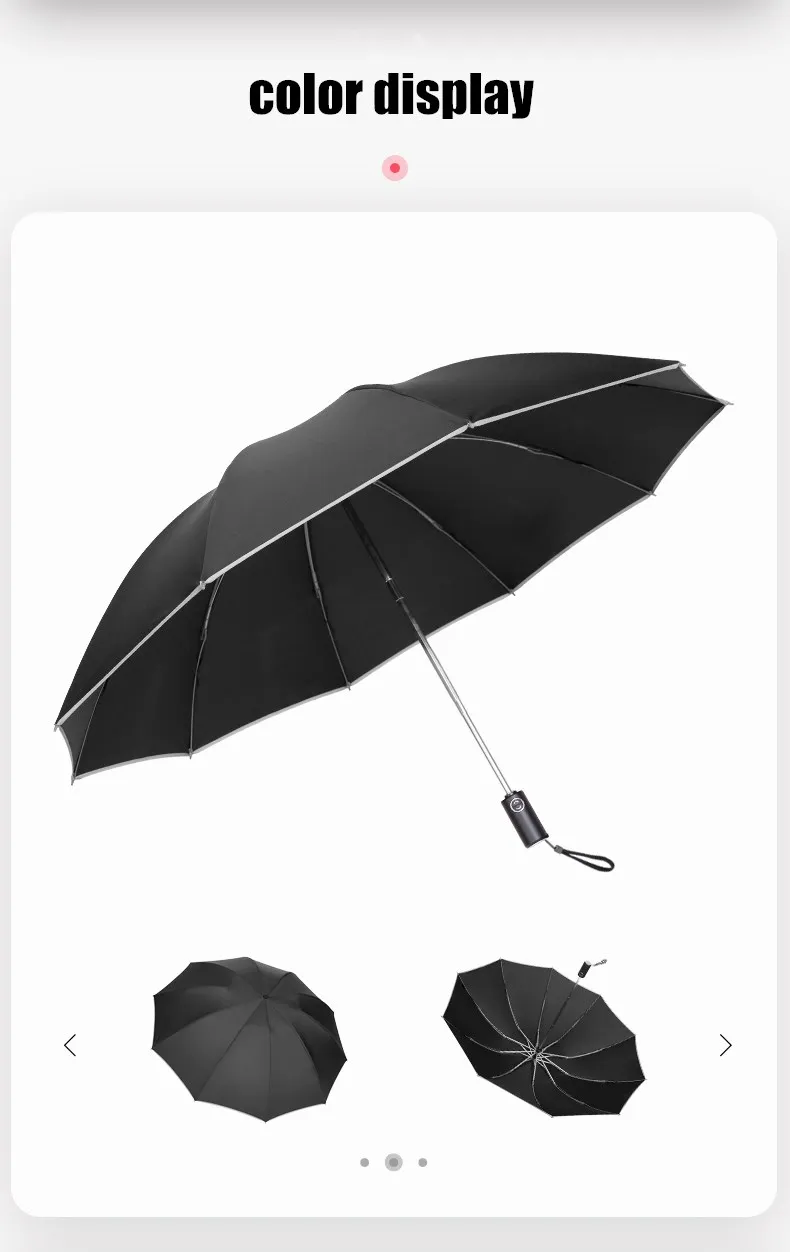 Большой светоотражающий обратный зонтик для автомобиля, бизнес складной зонт от дождя для мужчин и женщин, автоматический обратный зонтик, сильные