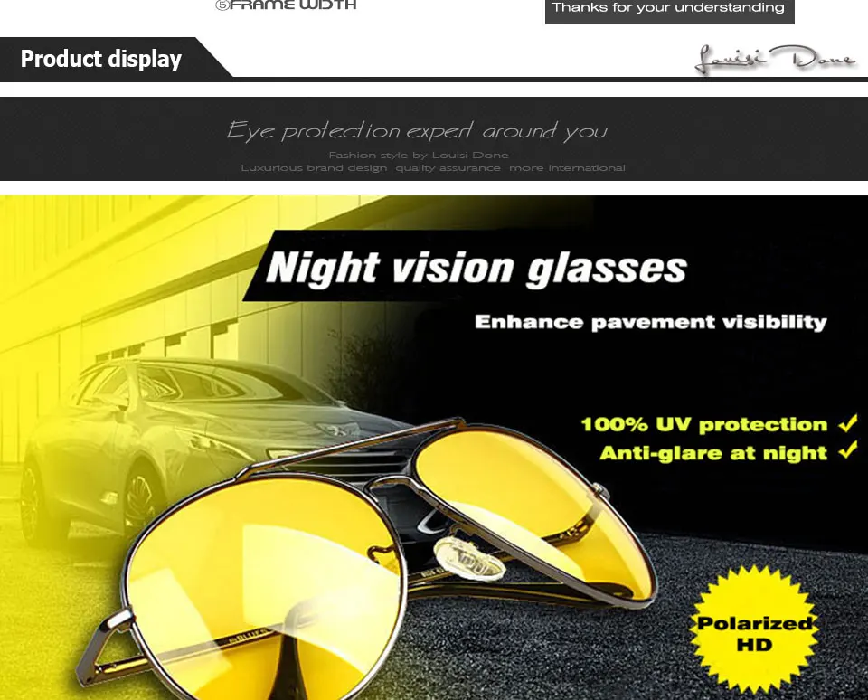 Горячая Распродажа, очки ночного видения, антибликовые солнцезащитные очки, очки для вождения, унисекс, HD желтые линзы, мужские и женские очки, очки UV 400