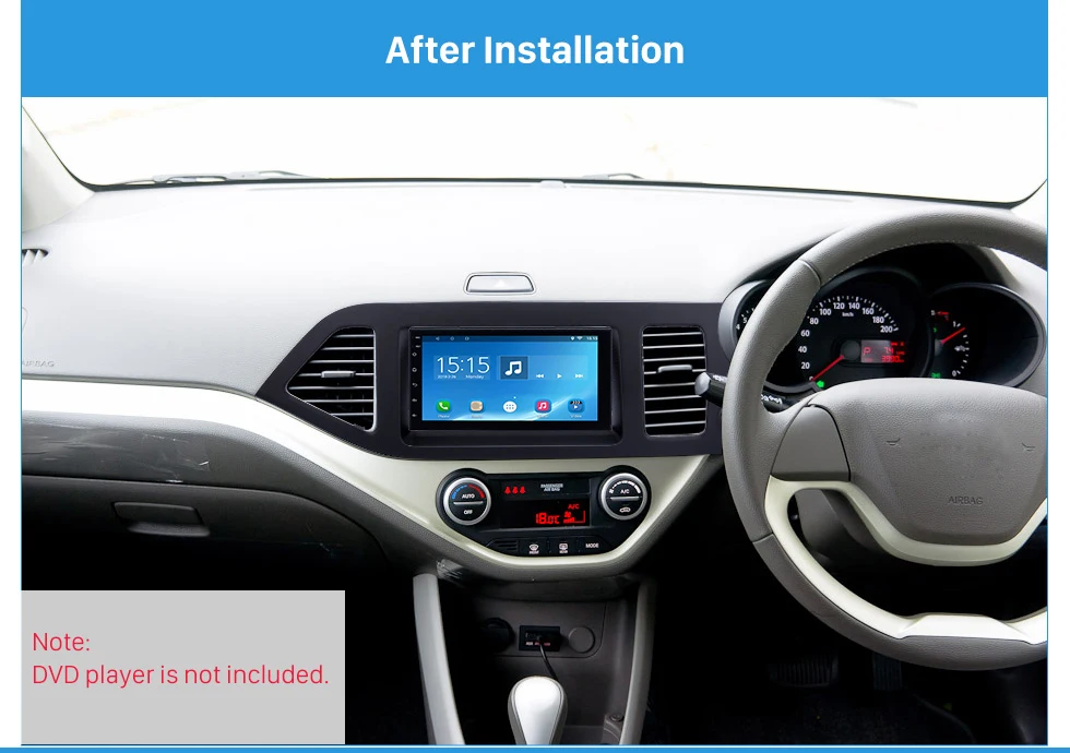 Seicane Black Double Din 2011 KIA MORNING PICANTO Right Hand Drive Car Radio Fascia Dash CD Panel kit Auto Stereo Installation Frame