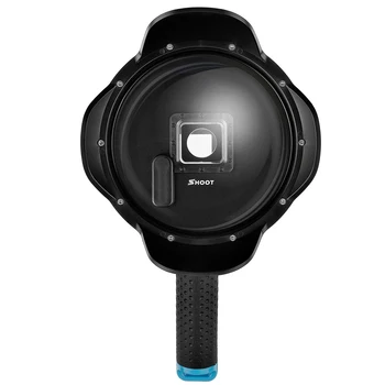 

Top Deals Shoot 2.5 Version 6inch Diving Underwater Lens Hood Dome Lens Dome Port for Gopro Hero 4/3+ Black Silver Camera Add