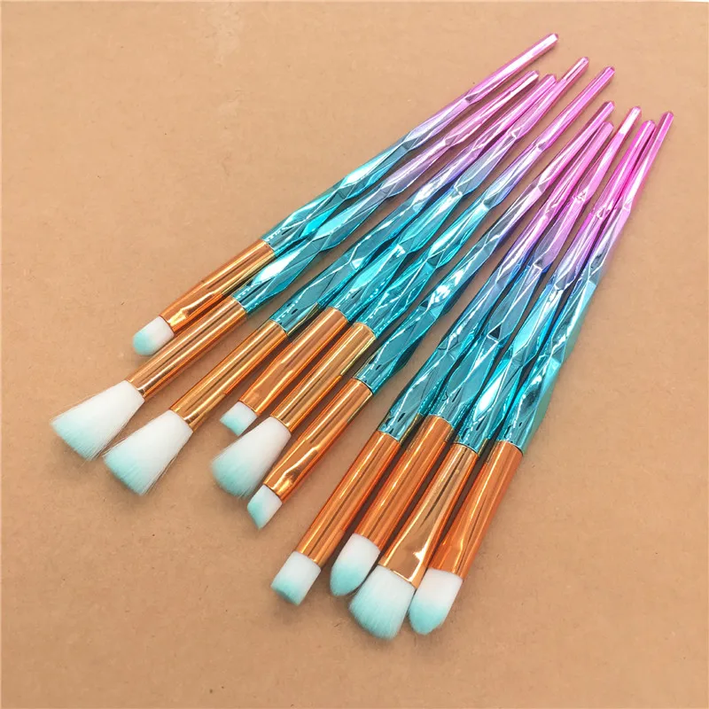 

AiceBeu 10 Pcs Diamond Makeup Brushes Set Foundation Blending Powder Eyeshadow Contour Concealer Blush Cosmetic Makeup Tool