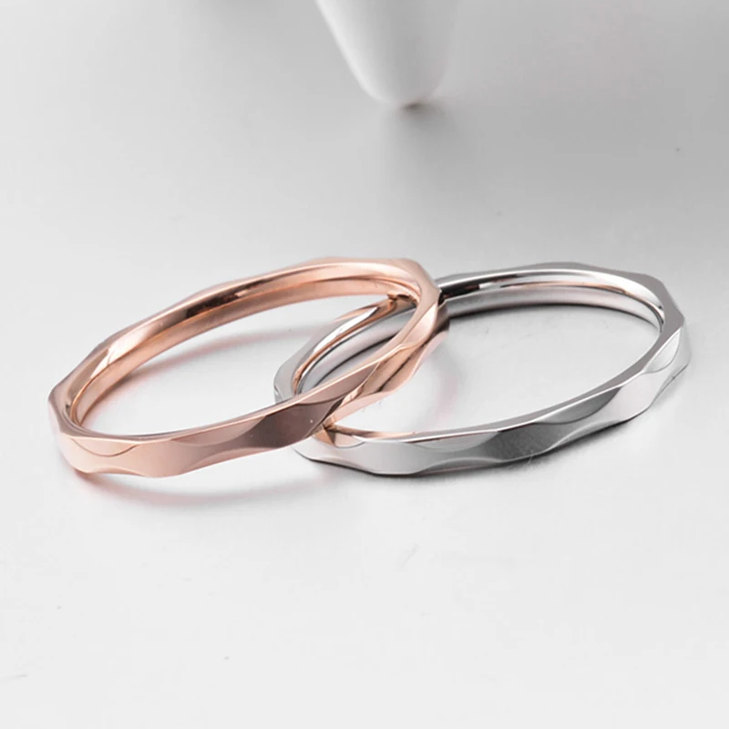 Stainless Steel 316L Diamond shape Lovers Wedding Ring 2mm Width Jewelry gift wedding rings,finger rings,jewelry rings,ring jewelry,couple rings