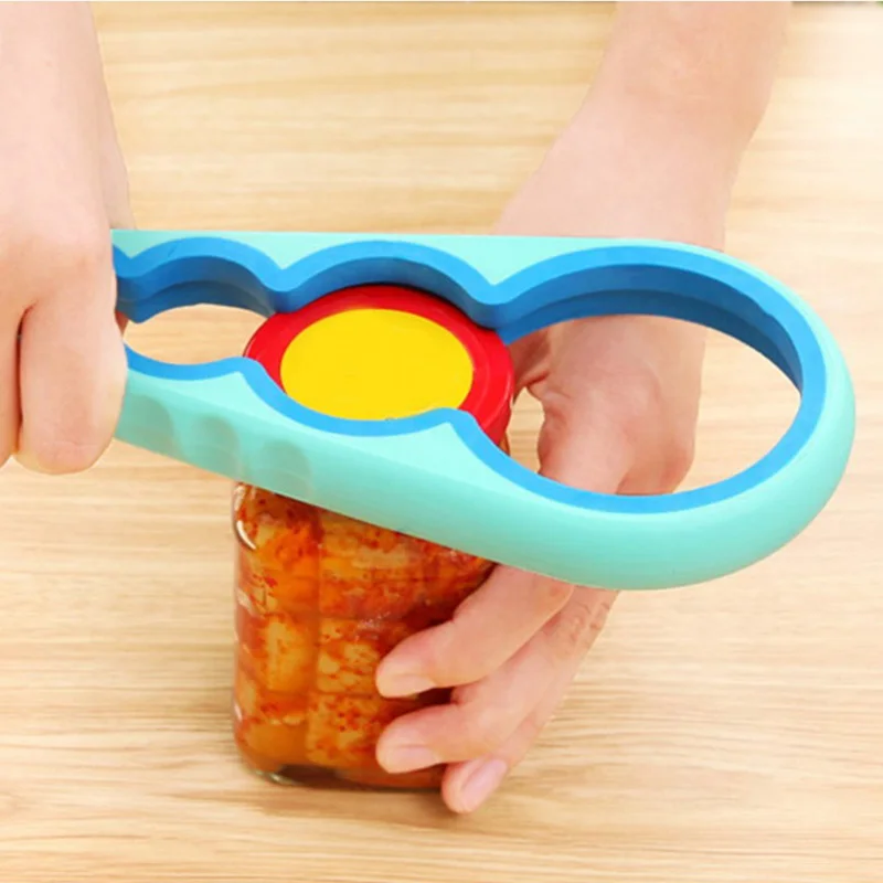 

Lid Jar Opener 4 In 1 Handy Screw Cap Jar Openers Multi Purpose Can Opener Bottle Lid Grip Wrench Bottle Kitchen Gadgets