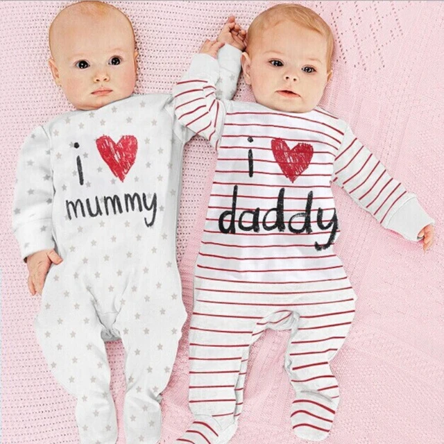 I Love Daddy &Mommy Baby Clothes Soft Cotton for Boy Warm Newborn One