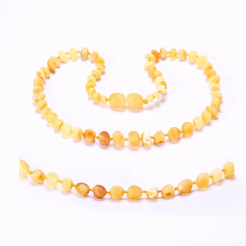 spesifikasi Kalung Baltic Amber Gelang untuk Bayi (Butterscotch Baku Kasar)  Buatan Tangan Di Lituania 3 Ukuran