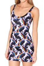 Sexy Women Sleeveless Tennis Sports Dress Horse Design Female Elastic Slim Sundress Vogue Rainbow Digital Print Party Dress