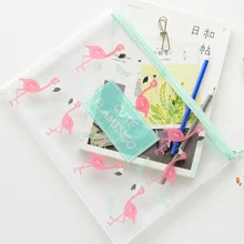 Хорошая маленькая свежая Птица Фламинго A4 папка для документов из сетчатой ткани сумка папка для документов папка из ПВХ наполнение продукция сумка для хранения