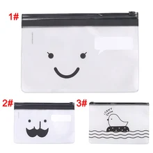 Zipper Storage Bag Transparent Cute Pencil Pen Case Pocket Makeup Brush Holder Cosmetic Pouch UYT Shop anime fairy tail natsu happy cat canvas pen bag pencil case unisex cartoon handbags zipper cosmetic pouch makeup bag gift