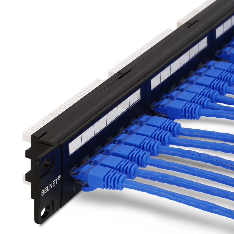 1U 19 дюймовая 24 портовая патч панель RJ45 Cat5e UTP неэкранированная Ethernet настенная