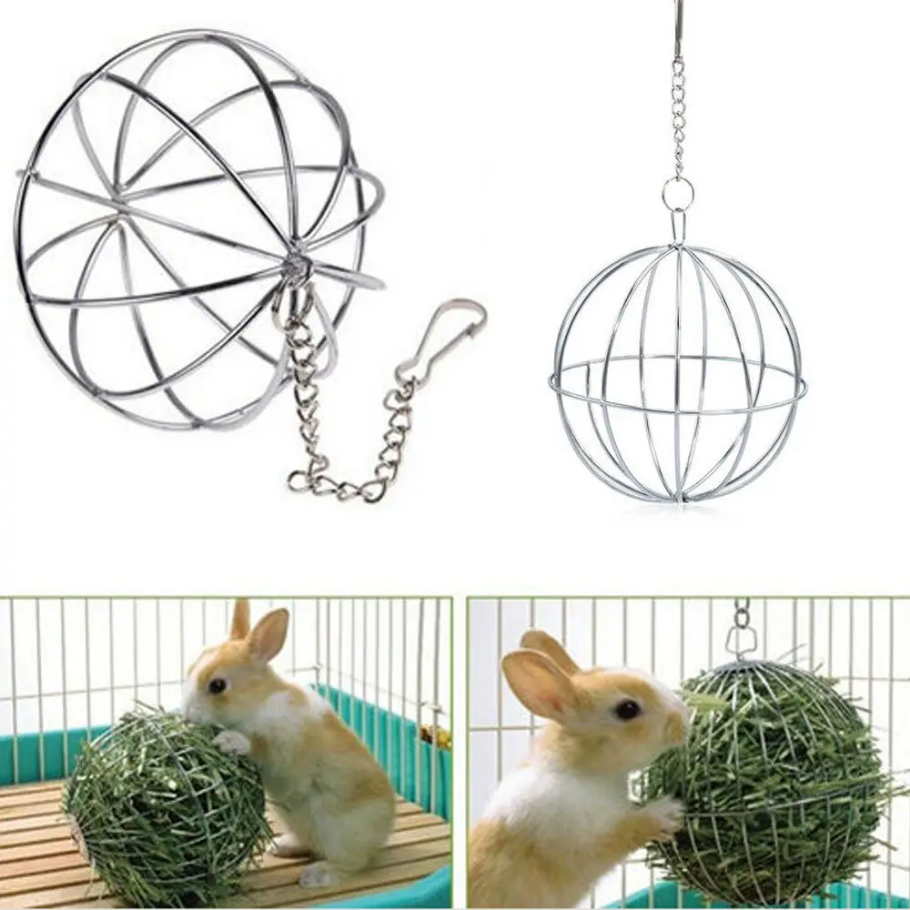 Hanging Metal Sphere Feed Dispense Exercise Hanging Hay Ball Guinea Pig Hamster Rabbit font b Pet